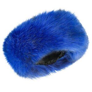 Faux Fur Headband for Women Royal Blue